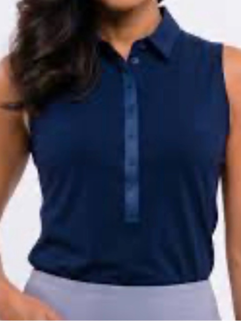 Sleeveless Collared Golf Polo Top - lavender - Pinehurst logo